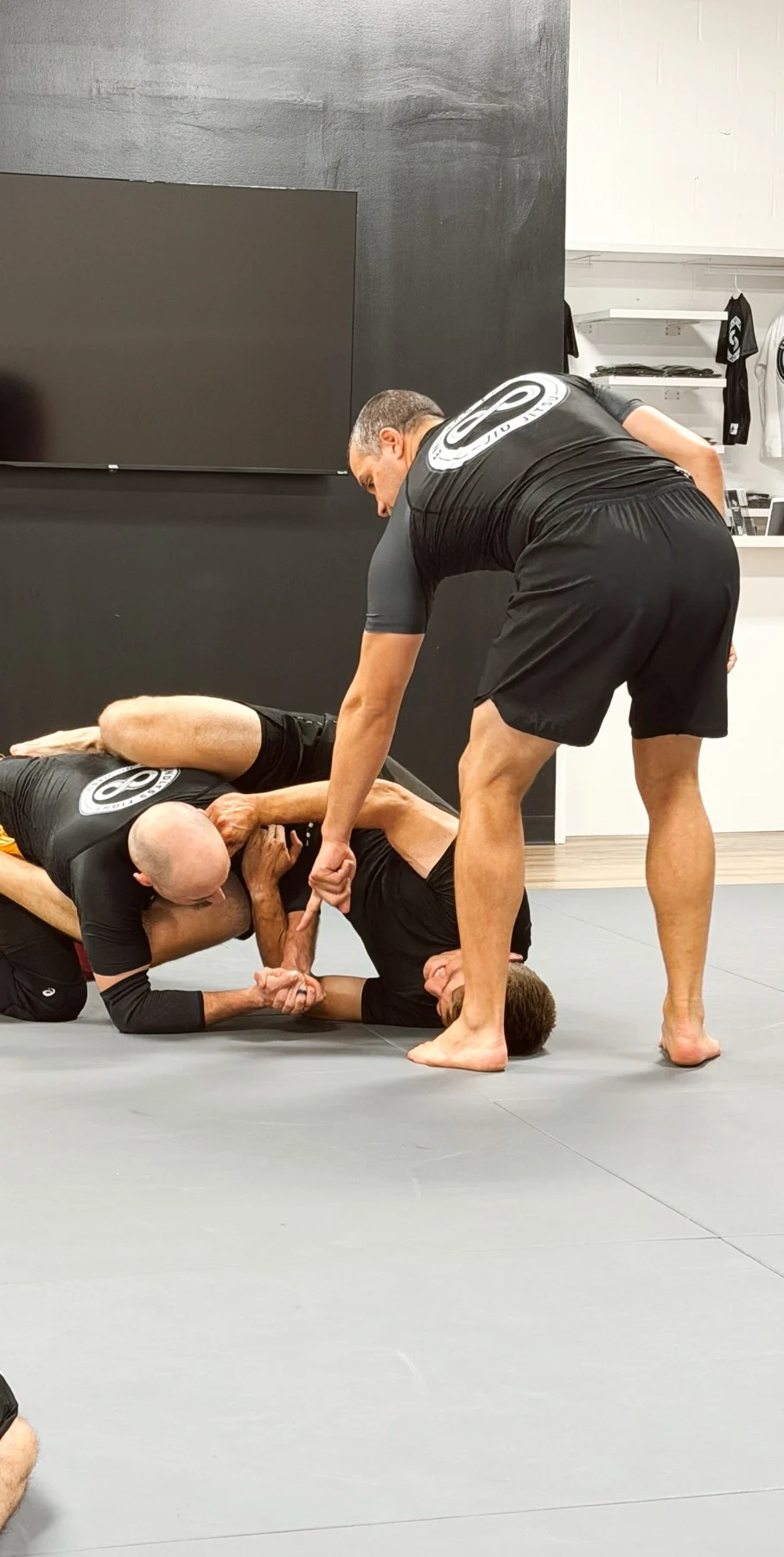 Coaching and practice on the mats