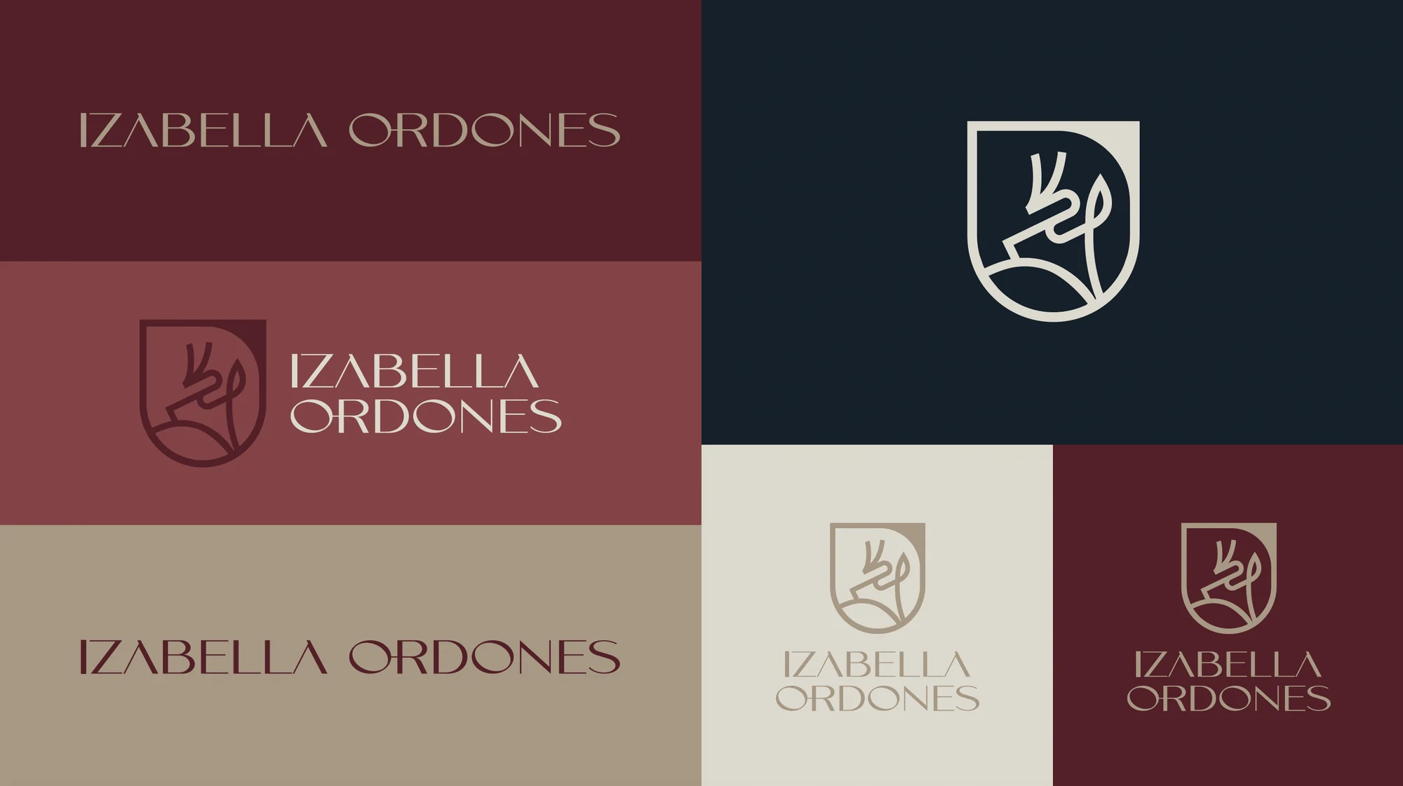 Izabella Ordones logo suite and colour palette