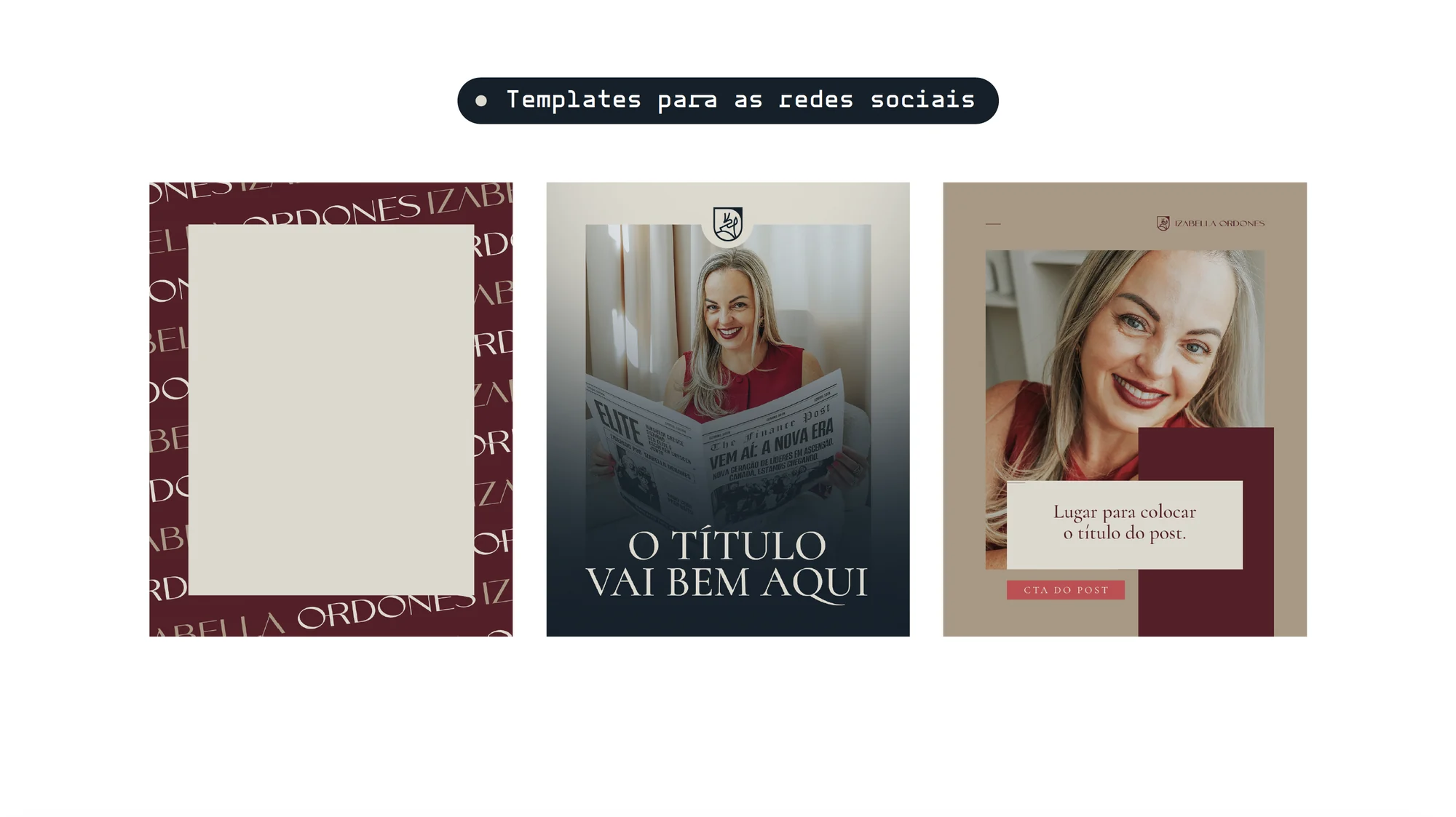 Izabella Ordones social media template 1, in her original brand colours