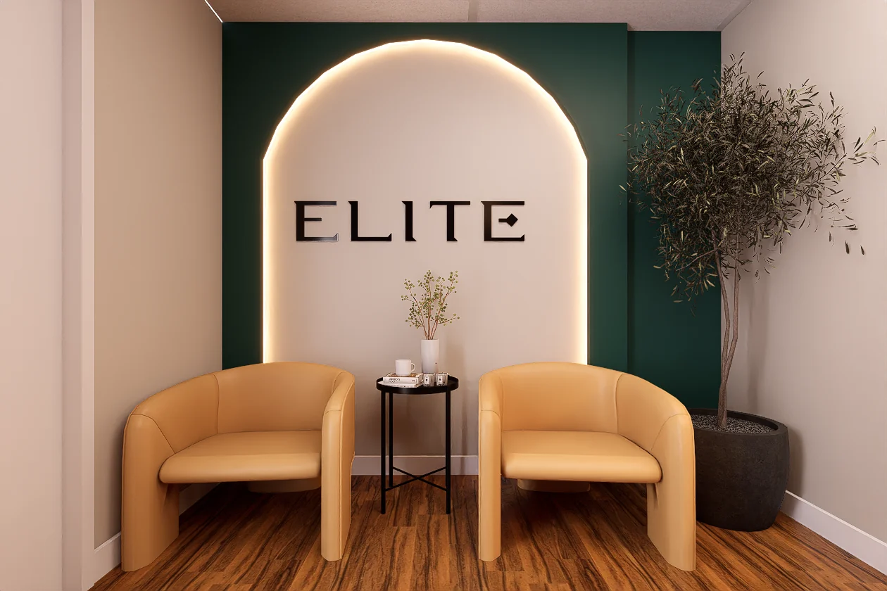 ARQMA Interiores office design rendering: Team Elite , a place to welcome and connect